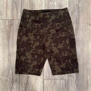 LegEnd Active Camo Pocket Biker Shorts Womens Size L High Waisted Athleisure